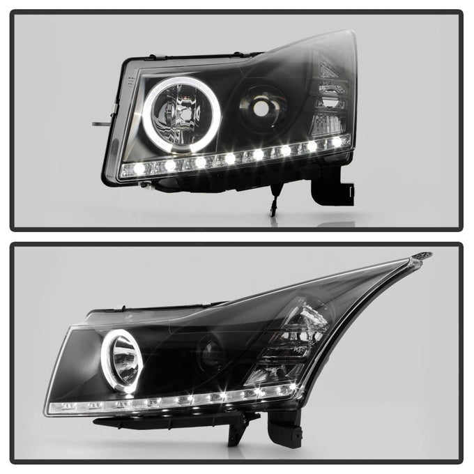 LED Halo Black DRL Projector Headlights <br>11-14 Chevrolet Cruze