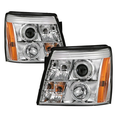 LED Halo Chrome DRL Projector Headlights <br>02-03 Cadillac Escalade Escalade EXT 03 Cadillac Escalade ESV