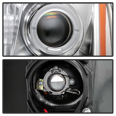 LED Halo Chrome DRL Projector Headlights <br>02-03 Cadillac Escalade Escalade EXT 03 Cadillac Escalade ESV