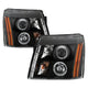 LED Halo Black DRL Projector Headlights <br>02-03 Cadillac Escalade Escalade EXT 03 Cadillac Escalade ESV