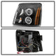 LED Halo Black DRL Projector Headlights <br>02-03 Cadillac Escalade Escalade EXT 03 Cadillac Escalade ESV