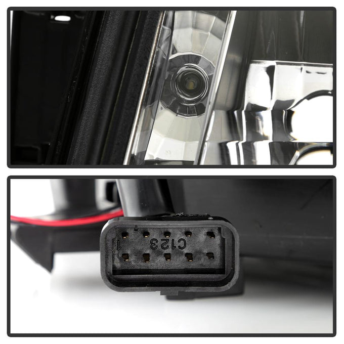 LED Halo Black DRL Projector Headlights <br>02-03 Cadillac Escalade Escalade EXT 03 Cadillac Escalade ESV