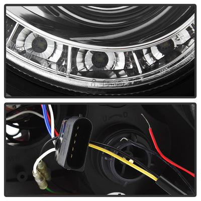 LED Halo Chrome DRL Projector Headlights <br>03-05 Mercedes-Benz CLK-Series
