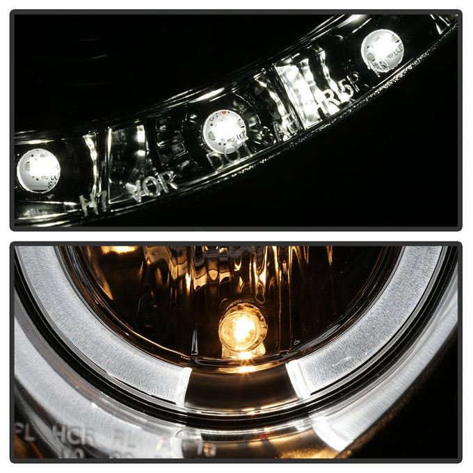 LED Halo Chrome DRL Projector Headlights <br>03-05 Mercedes-Benz CLK-Series