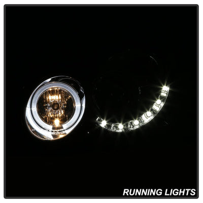 LED Halo Chrome DRL Projector Headlights <br>03-05 Mercedes-Benz CLK-Series