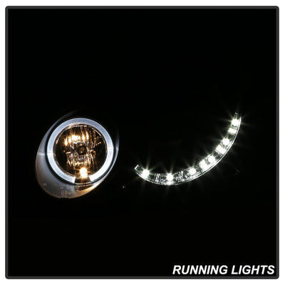 LED Halo Black DRL Projector Headlights <br>03-05 Mercedes-Benz CLK-Series