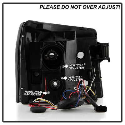 LED Halo Smoke DRL Projector Headlights <br>02-03 Cadillac Escalade Escalade EXT 03 Cadillac Escalade ESV
