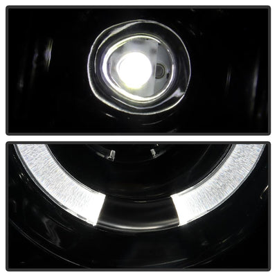 LED Halo Smoke DRL Projector Headlights <br>02-03 Cadillac Escalade Escalade EXT 03 Cadillac Escalade ESV