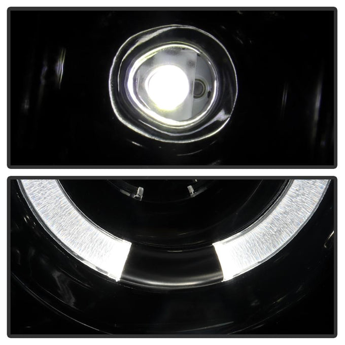 LED Halo Smoke DRL Projector Headlights <br>02-03 Cadillac Escalade Escalade EXT 03 Cadillac Escalade ESV