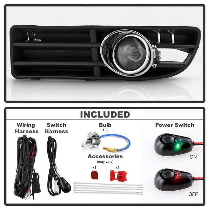 Smoke OEM Fog Lights w/Switch <br>99-05 Volkswagen Jetta