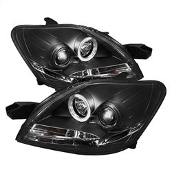 LED Halo Black DRL Projector Headlights <br>07-11 Toyota Yaris