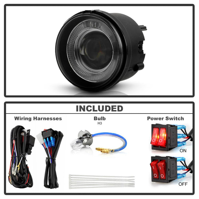 Smoke Halo Projector Fog Lights w/Switch <br>04-08 Chrysler Pacifica 05-07 Dodge Caravan 06-10 Charger