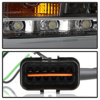 LED Halo Black DRL Projector Headlights <br>08-17 Mitsubishi Lancer