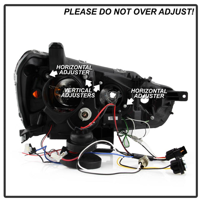 LED Halo Black DRL Projector Headlights <br>08-17 Mitsubishi Lancer