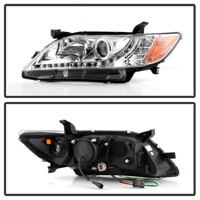 DRL Chrome Projector Headlights <br>07-09 Toyota Camry