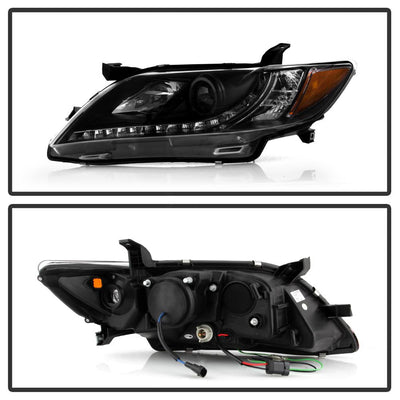 DRL Black Projector Headlights <br>07-09 Toyota Camry