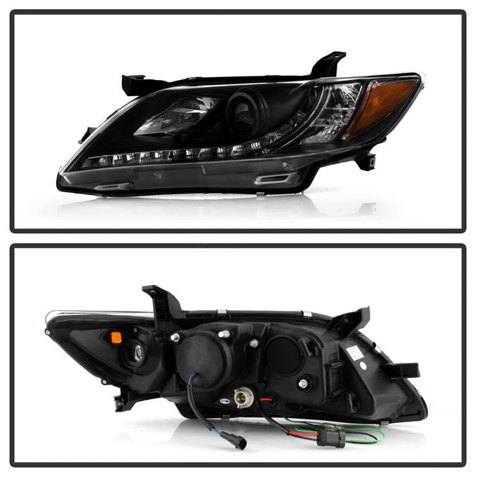 DRL Black Projector Headlights <br>07-09 Toyota Camry
