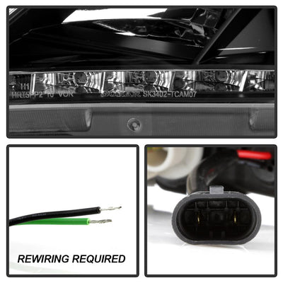 DRL Black Projector Headlights <br>07-09 Toyota Camry