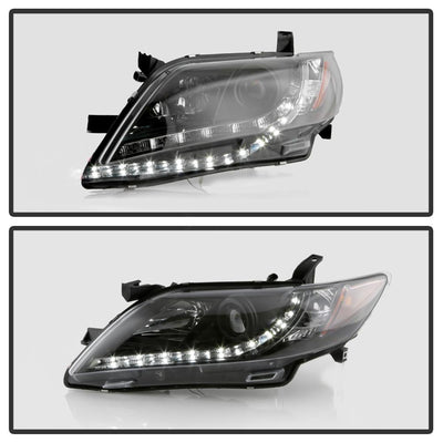 DRL Black Projector Headlights <br>07-09 Toyota Camry