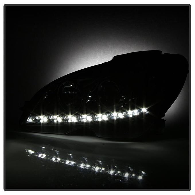 DRL Chrome Projector Headlights <br>08-11 Mercedes-Benz C63 AMG C300 C350, 08-09 C230 C280