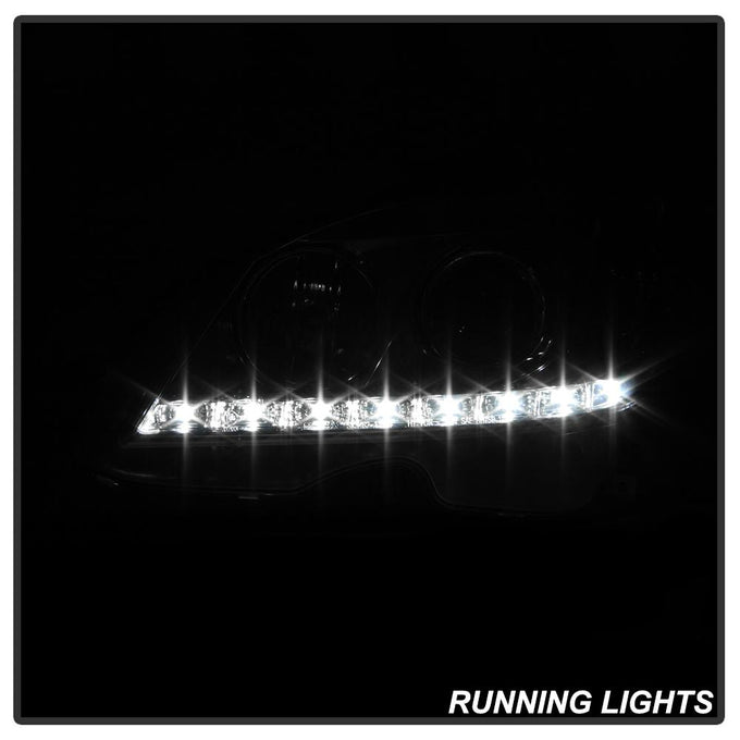DRL Chrome Projector Headlights <br>08-11 Mercedes-Benz C63 AMG C300 C350, 08-09 C230 C280