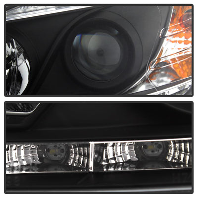 DRL Black Projector Headlights <br>08-11 Mercedes-Benz C63 AMG C300 C350, 08-09 C230 C280
