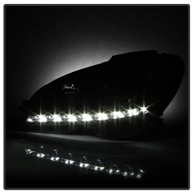 DRL Black Projector Headlights <br>08-11 Mercedes-Benz C63 AMG C300 C350, 08-09 C230 C280