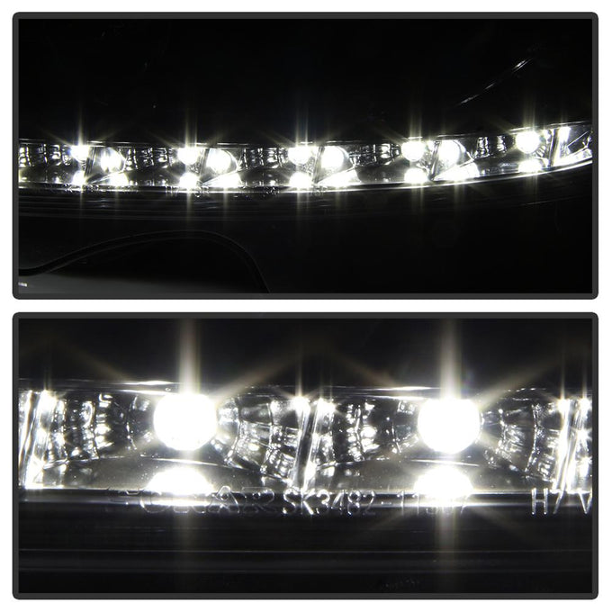 DRL Black Projector Headlights <br>08-11 Mercedes-Benz C63 AMG C300 C350, 08-09 C230 C280