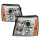 LED Halo Chrome DRL Projector Headlights <br>03-06 Cadillac Escalade Escalade EXT Escalade ESV