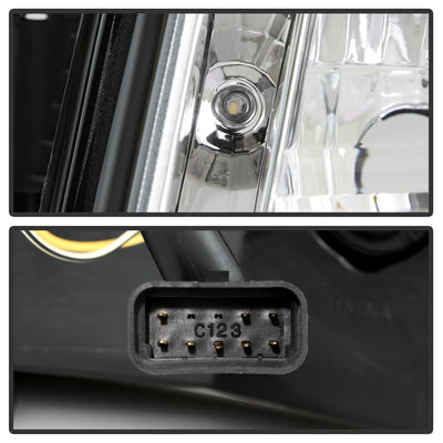 LED Halo Chrome DRL Projector Headlights <br>03-06 Cadillac Escalade Escalade EXT Escalade ESV