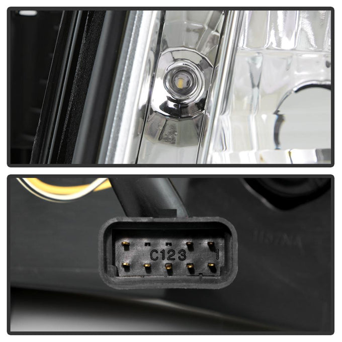 LED Halo Chrome DRL Projector Headlights <br>03-06 Cadillac Escalade Escalade EXT Escalade ESV