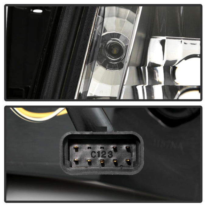 LED Halo Black DRL Projector Headlights <br>03-06 Cadillac Escalade Escalade EXT Escalade ESV