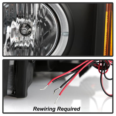 LED Halo Black DRL Projector Headlights <br>03-06 Cadillac Escalade Escalade EXT Escalade ESV