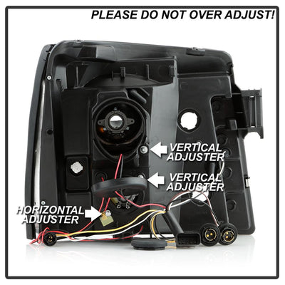 LED Halo Black DRL Projector Headlights <br>03-06 Cadillac Escalade Escalade EXT Escalade ESV