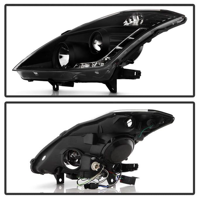 DRL Black Projector Headlights <br>06-08 Nissan 350Z