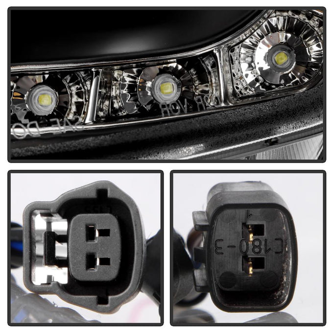 DRL Black Projector Headlights <br>06-08 Nissan 350Z