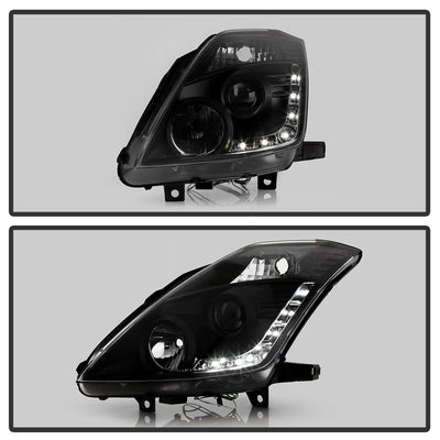 DRL Black Projector Headlights <br>06-08 Nissan 350Z