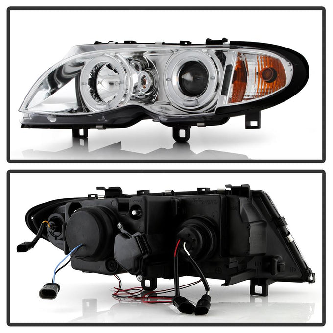 LED Halo Chrome Projector Headlights 1PC <br>02-05 BMW 325i 325xi 330i 330xi 320i