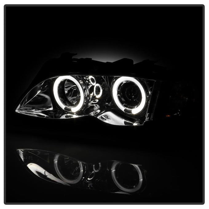 LED Halo Chrome Projector Headlights 1PC <br>02-05 BMW 325i 325xi 330i 330xi 320i
