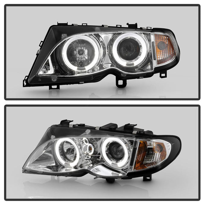 LED Halo Chrome Projector Headlights 1PC <br>02-05 BMW 325i 325xi 330i 330xi 320i