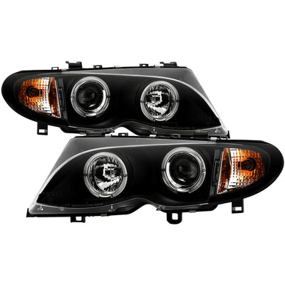 LED Halo Black Projector Headlights 1PC <br>02-05 BMW 325i 325xi 330i 330xi 320i