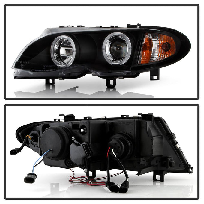 LED Halo Black Projector Headlights 1PC <br>02-05 BMW 325i 325xi 330i 330xi 320i