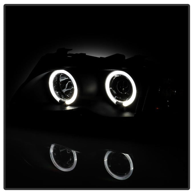 LED Halo Black Projector Headlights 1PC <br>02-05 BMW 325i 325xi 330i 330xi 320i