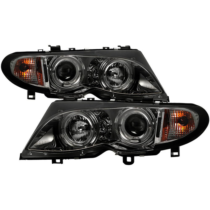 LED Halo Smoke Projector Headlights 1PC <br>02-05 BMW 325i 325xi 330i 330xi 320i