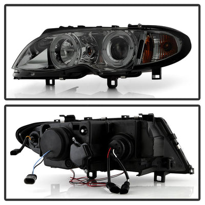 LED Halo Smoke Projector Headlights 1PC <br>02-05 BMW 325i 325xi 330i 330xi 320i
