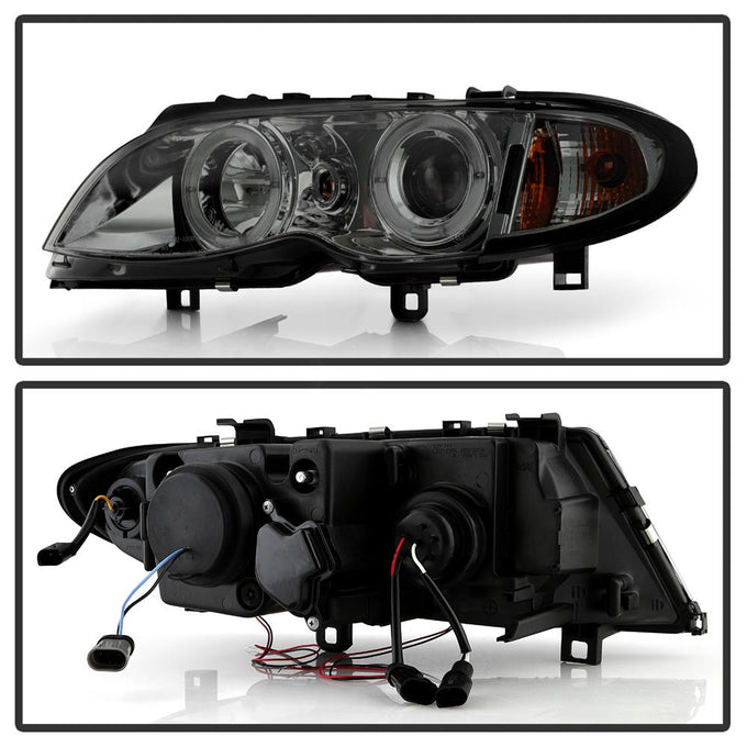 LED Halo Smoke Projector Headlights 1PC <br>02-05 BMW 325i 325xi 330i 330xi 320i