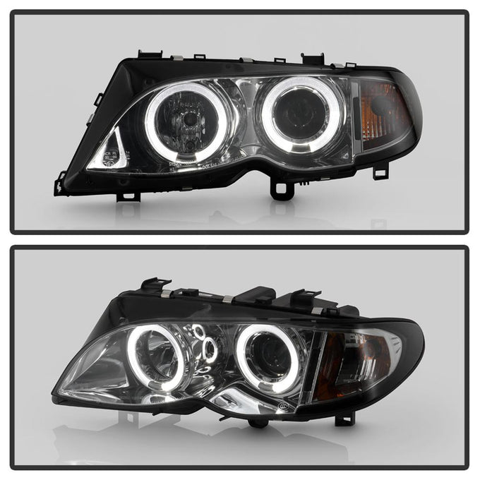 LED Halo Smoke Projector Headlights 1PC <br>02-05 BMW 325i 325xi 330i 330xi 320i