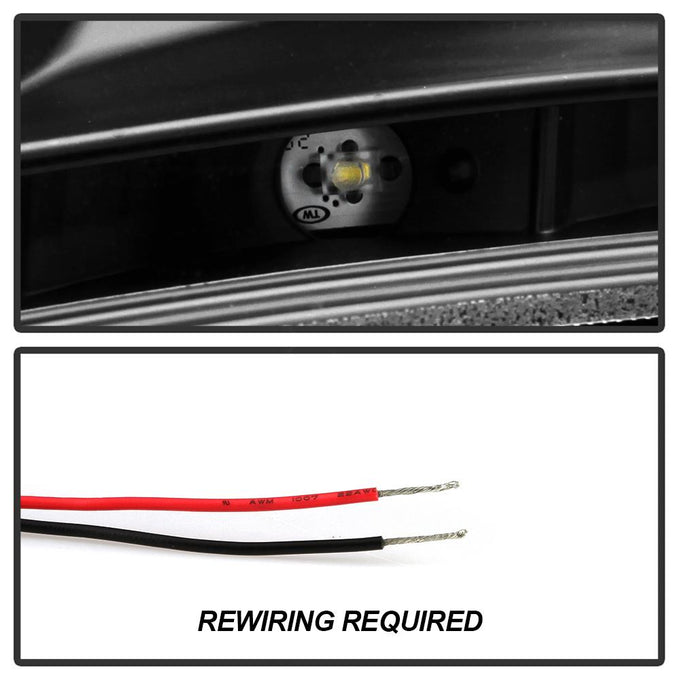 LED Halo Black DRL Projector Headlights <br>11-13 Hyundai Sonata