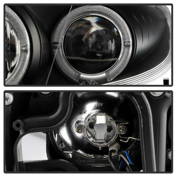 LED Halo Black DRL Projector Headlights <br>03-05 Mazda 6
