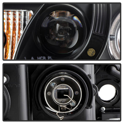 LED Halo Black DRL Projector Headlights <br>03-05 Mazda 6
